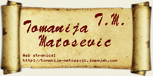 Tomanija Matošević vizit kartica